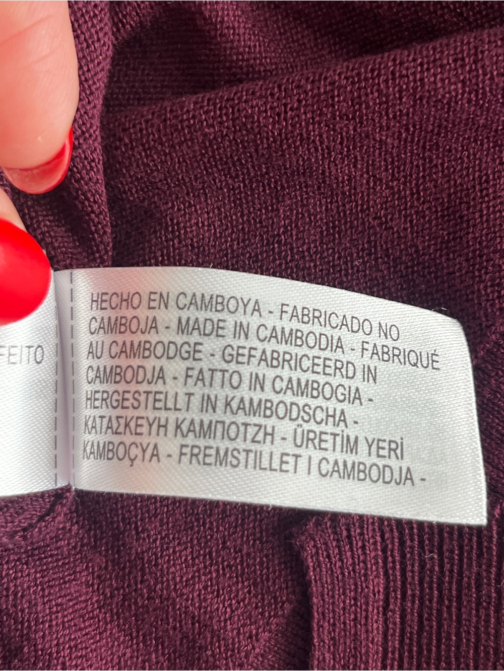 Zara Long Sleeve Crewneck fine knit Top - Deep Wine / Burgundy size XL - Picture 8 of 11